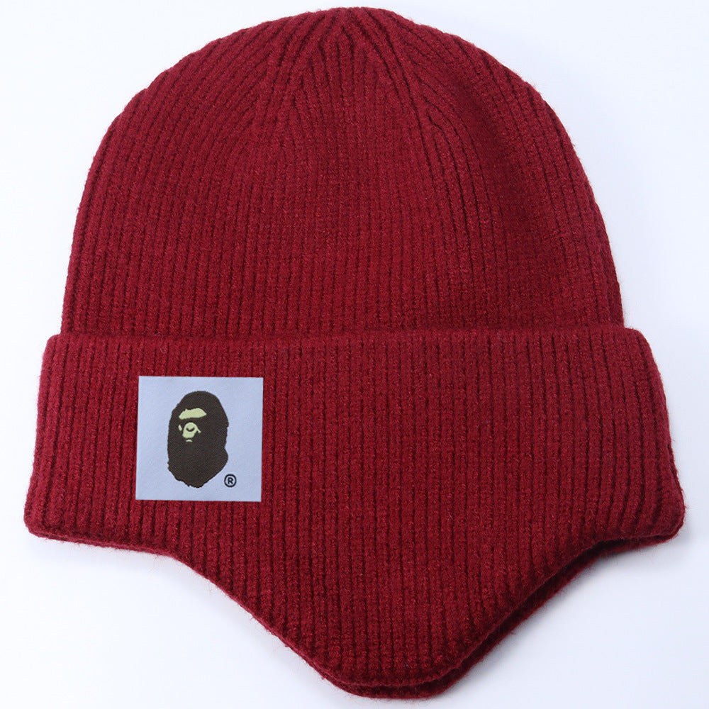 Stussy Hat Winter Knitted Hat Men's and Women's Warm Ear Protector Outdoor Wool Hat