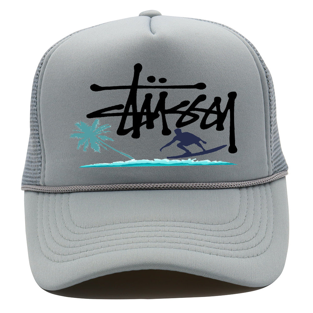 Stussy Hat Printed Truck Mesh Cap Outdoor Surfing Casual Sun Hat