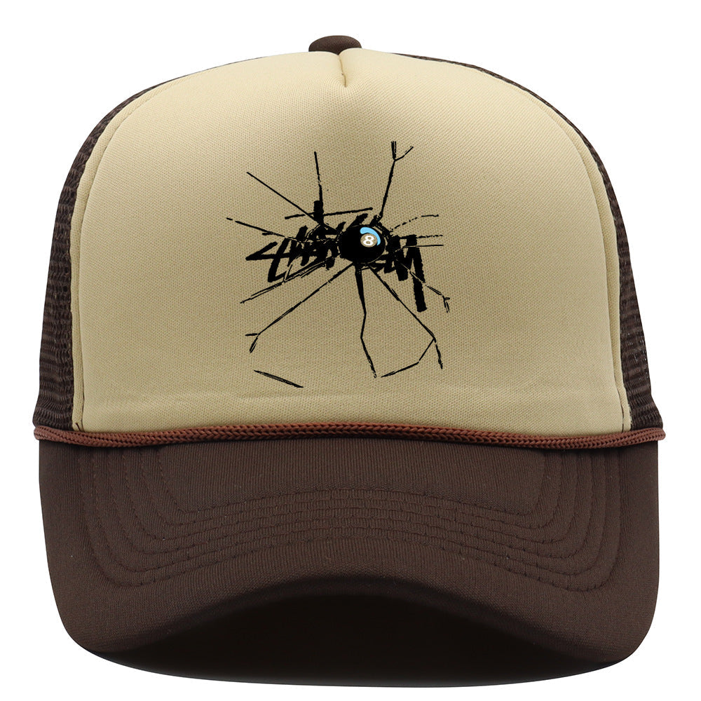 Stussy Hat Mesh Cap Couple Sun Hat Summer Print Baseball Cap Casual Sun Protection Cap
