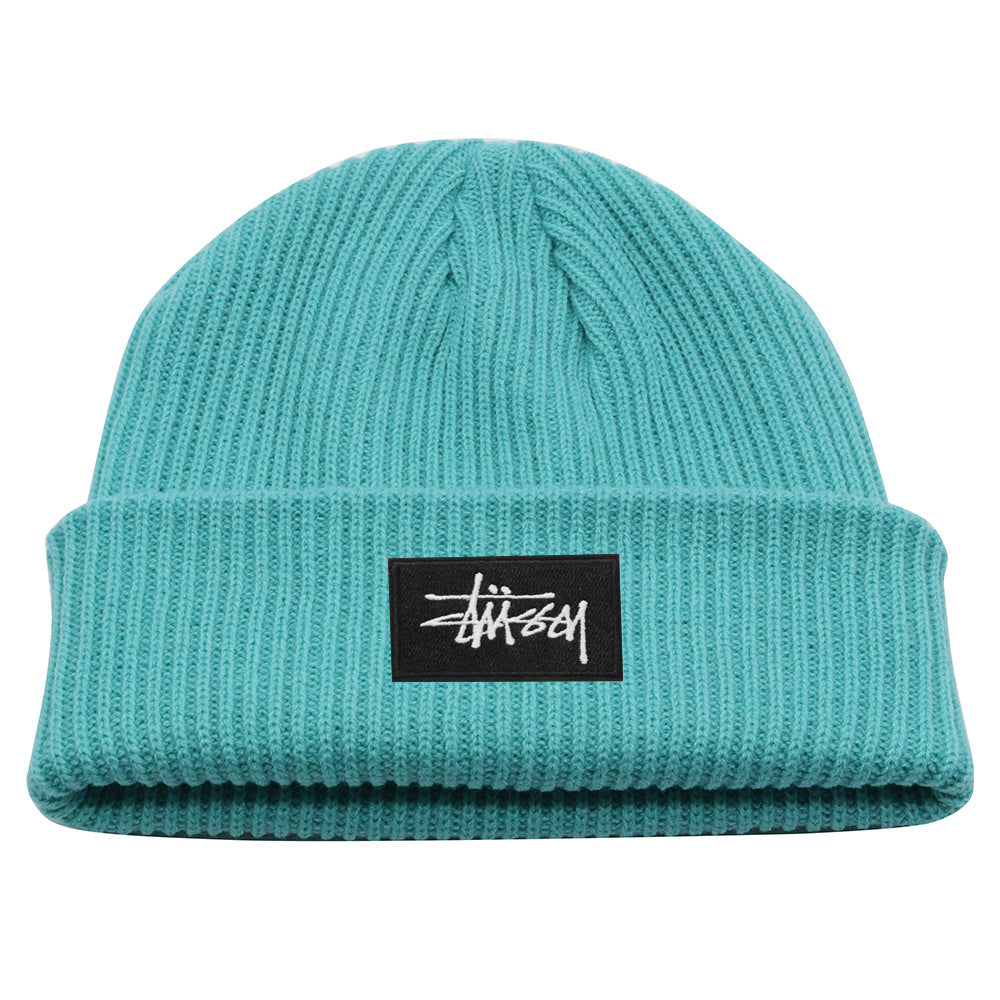 Stussy Hat Winter Solid Color Knitted Hat Skateboard Sports Wool Warm Hat