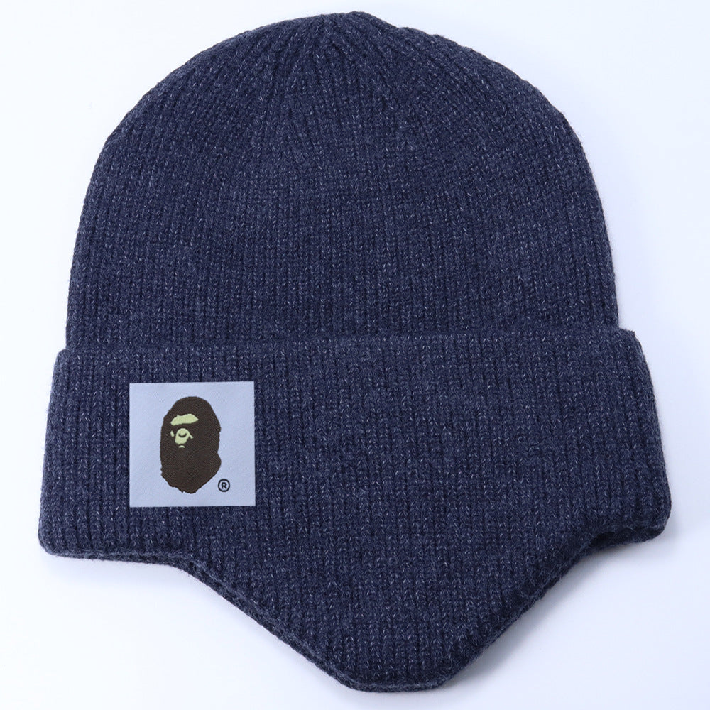 Stussy Hat Winter Knitted Hat Men's and Women's Warm Ear Protector Outdoor Wool Hat
