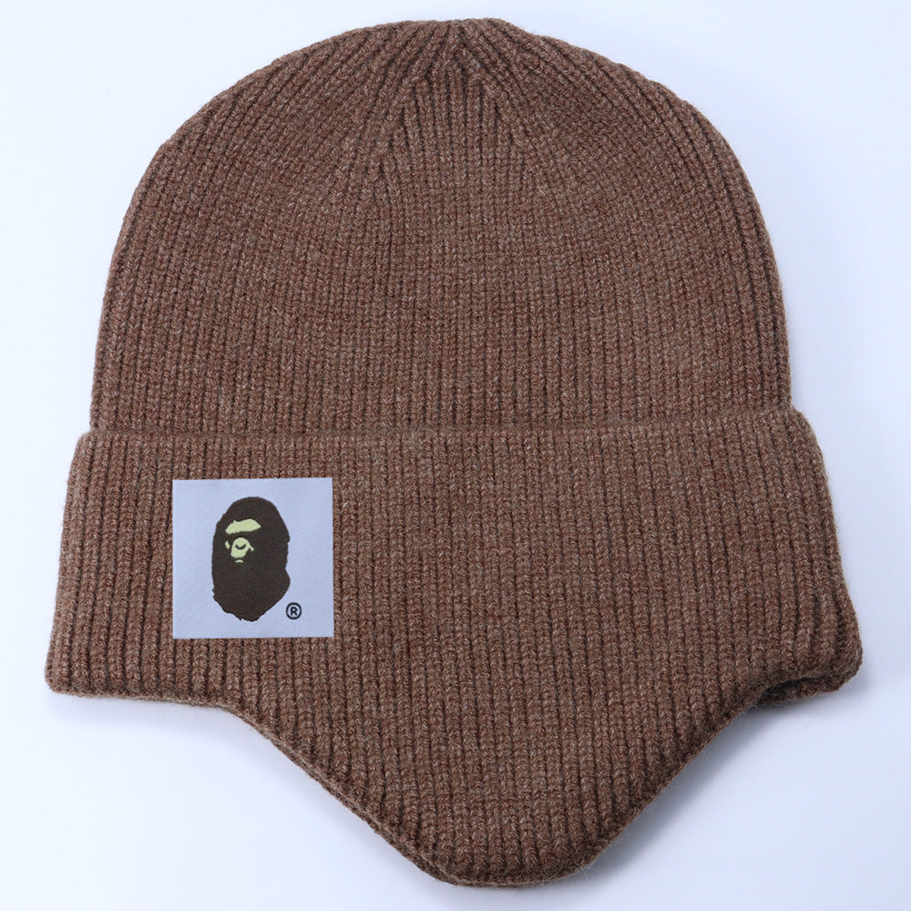 Stussy Hat Winter Knitted Hat Men's and Women's Warm Ear Protector Outdoor Wool Hat