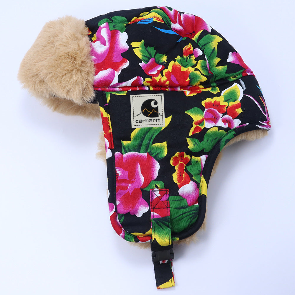 Stussy Hat Lei Feng Hat Winter Warm Fleece Thickened Ethnic Style